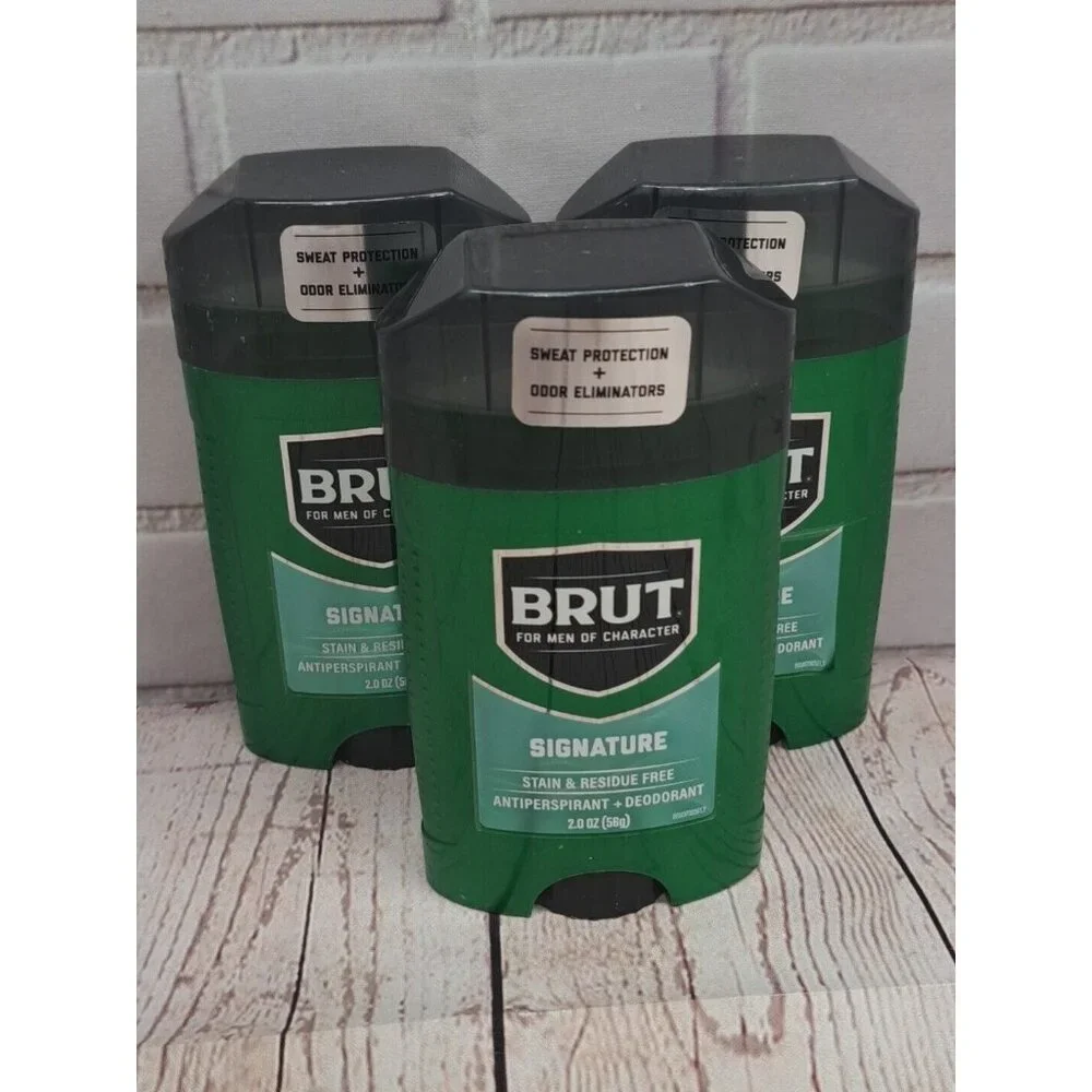 Brut Signature Antiperspirant & Deodorant Stick For Men 2 Oz Sweat Protection Od
